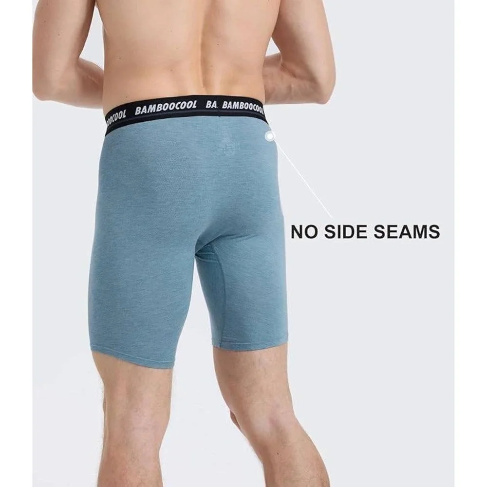 Set of 5 MSRP $58 BAMBOO COOL Men's XL Boxer Briefs Performance Long Leg